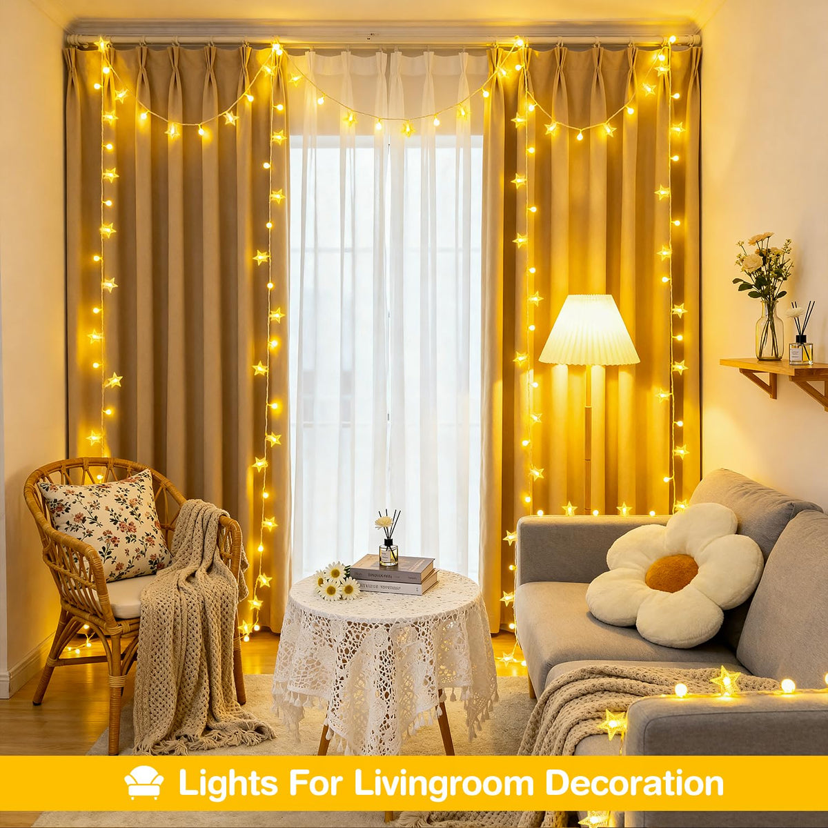 JMEXSUSS 100 LED Globe Star String Lights