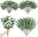 Giegxin 180 Pcs 3 Kinds Mixed Eucalyptus Leaves Stems Bulk Artificial Silver Dollar Leaves Picks Dried Eucalyptus Bundle Faux Spray for Wedding Vase Bouquet Floral Arrangement (Green)