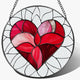 LAOWEIKI 8'' Valentine Heart Suncatcher Ornament, Stained Glass Window Hanging, Suncatchers for Windows Hanging Ornaments, Valentine's Romantic Decor | Valentine's Day Gift, Gifts for Girlfriend, Wife