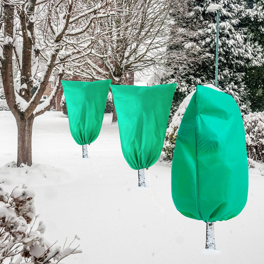 Homimp Plant Covers Freeze Protection, 2 Pack Frost Covers with Zipper Drawstring (71" x 82.7") Plant Protection Cover Bags for Outdoor Winter Frost Cold Weather Shrubs Trees Jacket Covers,Green
