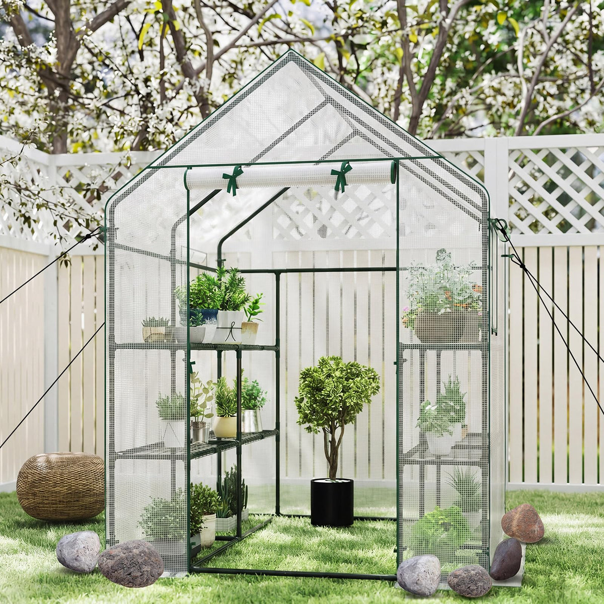 Happygrill Greenhouses for Outdoors, Portable Greenhouse with PE Cover