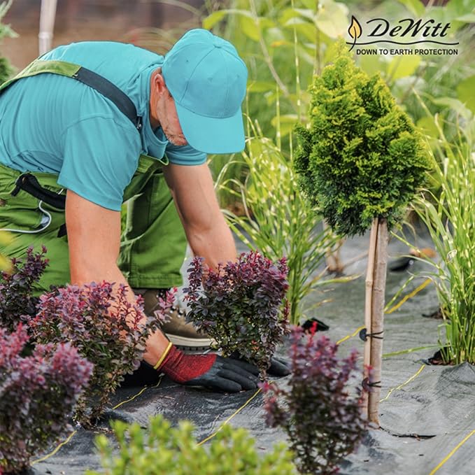 DeWitt Sunbelt Weed Barrier Fabric 3.2 oz, 4 x 200 Feet – Heavy-Duty Ground Cover Mat for Greenhouse Floors, Garden Rows, Raised Beds, Yard Gardening, and Outdoor Landscape Protection