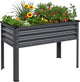 MUPATER Galvanized Steel Raised Garden Bed with Legs, 48" L x 24" W x 32" H Large Metal Elevated Raised Planter Box with Detachable Black Liner for Backyard, Garden, Balcony, Gray