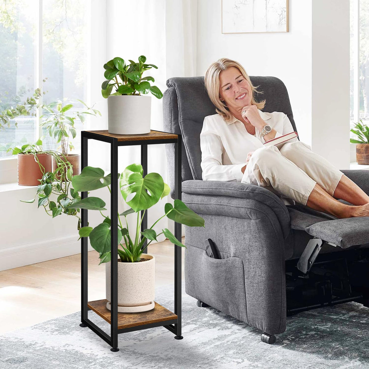 Lilybud--lily Plant Stand Indoor, 31.5'' Tall Wood Plant Stands Heavy Duty