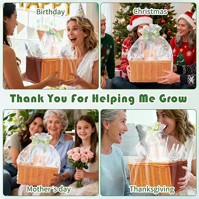 Gardening Gifts for Women 12 Pcs Garden Tools Set with Basket Heavy Duty Gardening Hand Tool with Wood Handle Gardener Lady Plant Lover Gifts Wife Mom Grandma Mothers Day Birthday