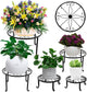 NSYOOMH 5 packs Rustproof Metal Plant Stands for Multiple Plant, Heavy Duty Plants Holder Outdoor Indoor, Round Wrought Iron Flower Planter Pot Stand, Corner Gardening Pumpkin Stand Black