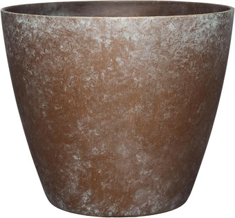 Classic Home and Garden Vogue Planter Pots w/Pottery Quality Finish - Modern Indoor & Outdoor Flower Pots - UV-Resistant Porch Planters - Decorative Pot for Flowers & Herbs (8” Weathered Copper)