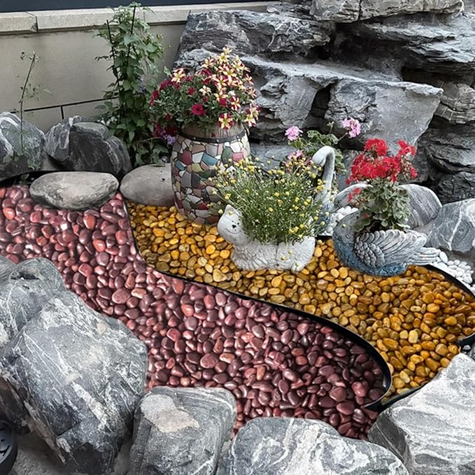 FANTIAN 10 lbs Red River Rocks, 2-3 Inch Polished Pebbles for Indoor Plants, Decorative Rocks Stones for Landscaping, Vases, Aquariums, Fountains, Pathways, Backyard and Garden