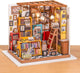 ROBOTIME DIY Miniature House Kit Miniature Dollhouse Kit Tiny House Kit for Adults Library House Kits Best Birthday Gifts for Teens(Sam's Study)