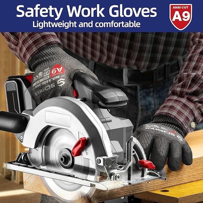 Schwer ProGuard Highest Level Cut Resistant Work Gloves PR3326 for Extreme Protection，ANSI A9 Cut Gloves with Reinforced Thumb, Non Slip, Non PFAS, Durable, Touch-screen, Black 2 Pairs（L）