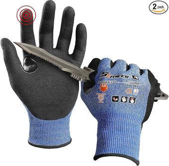 Schwer A4 AIR-SKIN Cut Resistant Work Gloves AR3900 with Extreme Lightweight & Thin, Grip Gloves for Fishing, Refined Work, Mechanic, Gardening, Touch-Screen, Non-PFAS, 3D-Comfort Fit, 2 Pairs, XL