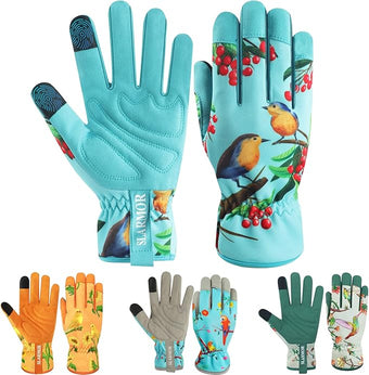 Leather-Gardening-Gloves for Women,Thorn-Proof Work-Gloves for Weeding,Digging,Planting,Pruning Yard garden Gloves