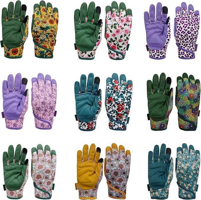 Thorn Proof&Puncture Resistant Gardening Gloves with Grip,Garden Glove for Women, Leather Yard Work Gifts