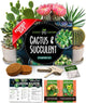 HOME GROWN Succulent & Cactus Seed Kit for Planting – [Enthusiasts Favorites] Premium Cactus & Succulent Starter Kit: 4 Planters, Drip Trays, Markers, Seeds Mix, Soil - DIY Gift Kits