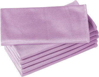 6 Pack Microfiber Glass Cleaning Cloth, 16 Inch X 16 Inch, Lint Free Quickly Clean Window, Glasses, Windshields, Mirrors, and Stainless Steel, Pink