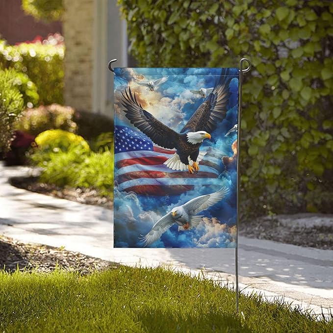 Flying Garden Flag 12x18 Inch Double Sided All-Weather Polyester Outdoor Flag For Patio Lawn Yard And Garden Welcome Decor