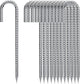 Rebar Stakes 12 Inch, Tent Stakes Heavy Duty Galvanized J Shaped 50 Pack Landscape Fabric Staples for Garden Weed Barrier Fabric Dog Fence Inflatable Camping Tents Artificial Turf