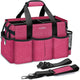 Ytonet Wearable Cleaning Caddy Organizer with Handle & Shoulder Straps, Large Cleaning Tote for Housekeepers, Kitchen Supplies Organizer with Dividers, Under Sink & Car Detailing Bag, Red