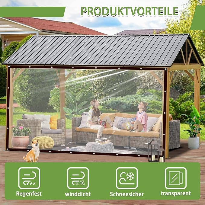 Clear Tarp Waterproof with Grommets 4x8-2Piece,Heavy Duty PVC Vinyl Tarps Cover,Transparent Tarpaulin Large (Small) for Outdoor/Camping/Plant/Garden/Chicken Coop/Cat Litter