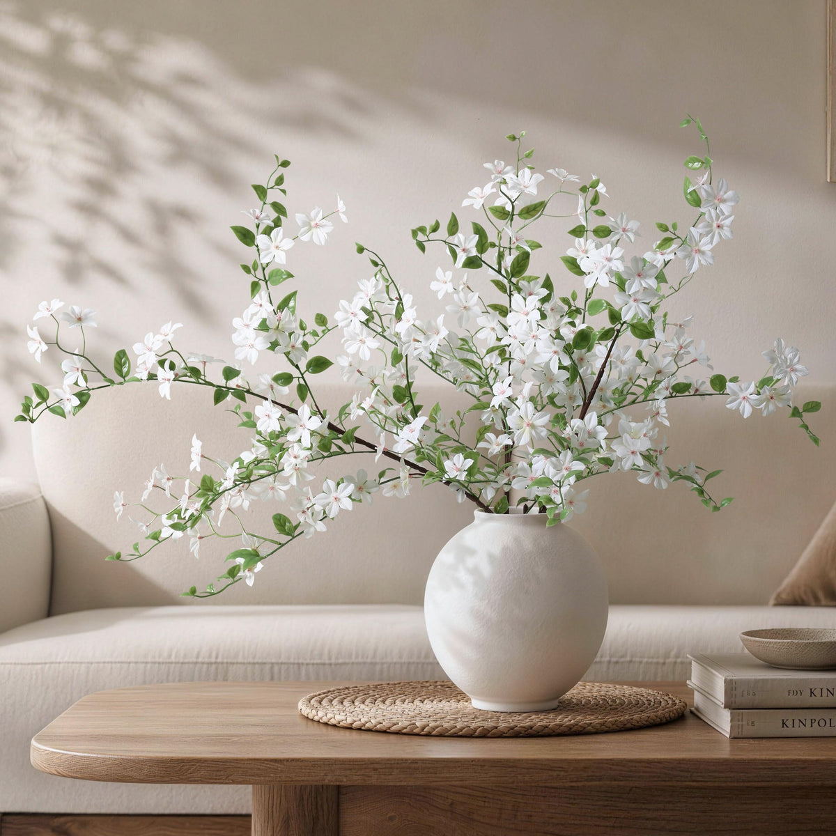 Fake Flowers, 3 Pcs Artificial Flowers Greenery Stems Faux Greenery Stems Branches for Vases Realistic Silk Real Touch Spring Greenery Stems Bulk Bedroom Office Wedding Table Summer Home Decor