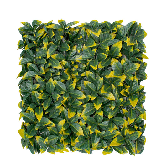 Windscreen4less 14 PCS 20"x20" Artificial Boxwood Panels Faux Plant Grass Green Wall Panel Decoration for Outdoor Indoor Garden Backyard (Photinia Yellow)