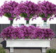 20 Bundles Artificial Flowers for Outdoors, UV Resistant Fake Realistic Flowers with Plastic Plants Spring Decor, Faux Silk Flowers for Outside Window Box Front Porch Planter Decor-Purple