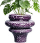 Teagas Ceramic Plant Pots - 11 Inch Ceramic Planters for Indoor Outdoor Plants, Large Unique Flower Pots with Drainage Hole, Decorative Planters, Home Decor, Plants Lover Gifts, Purple