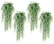 SJL 4Pcs Fake Hanging Plants Artificial Outdoor Flowers Hanging Greenery