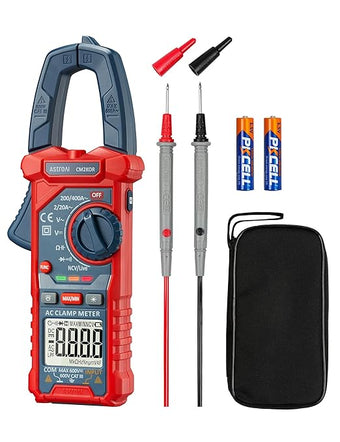 AstroAI Digital Clamp Meter Multimeter 2000 Counts Amp Voltage Tester Auto-ranging with AC/DC Voltage, AC Current, Resistance, Capacitance, Continuity, Live Wire Test, NCV, Blue