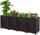 D'vine Dev Raised Patio Planter Box - Elevated Planter with Drainage Plug Raised Garden Beds for Growing Flowers, Herbs, Vegetables - Outdoor Standing Gardening Kit, Set of 4, RGB-D-4