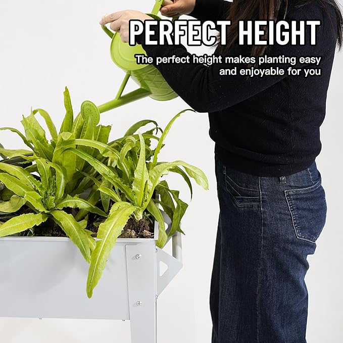 𝐑𝐚𝐢𝐬𝐞𝐝 𝐆𝐚𝐫𝐝𝐞𝐧 𝐁𝐞𝐝 𝐎𝐮𝐭𝐝𝐨𝐨𝐫 Elevate Herb Garden Planter Box Outdoor Raised Planter Box with Legs On Wheels for Vegetables Flower Tomato Patio Backyard
