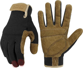 HANDLANDY Work Gloves for Men & Women, Utility Mechanic Working Gloves Touch Screen, Flexible Yard Work Gloves