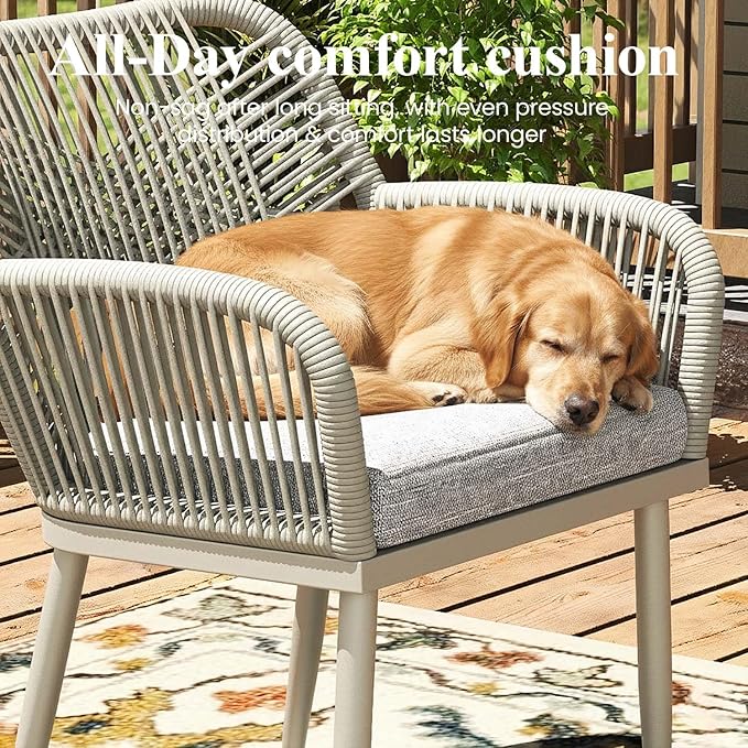 LayinSun Outdoor Dining Set for 8, 9 Pieces Patio Furniture Sets with Aluminum Dining Table and Rope Weave Chairs