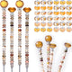 119 Pcs Garden Stake Diy Fairy Wand Plant Stake with Champagne Large Hole Beads Crystal Diamond Stopper Top 4 Stainless Steel Threaded Rod Beaded Garden Stakes For Outdoor Indoor Yard Patio Decoration