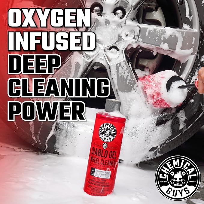 Chemical Guys Diablo Gel Oxygen Infused Foam Wheel & Rim Cleaner, Concentrated Car Wheel Cleaner Safe on All Finishes, Removes Brake Dust, Dirt, Grime, for Cars, Trucks, SUVs, Motorcycles & RVs, 16 oz