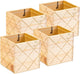 Wood Planter Box with Diamond Cross Hatch Style, 5 Inch Square, Rose Wood, Plastic Liner, Wedding Flowers Holder, Home and Venue Decor (5x5 Diamond Cross Hatch Set of 4, Rose Wood)