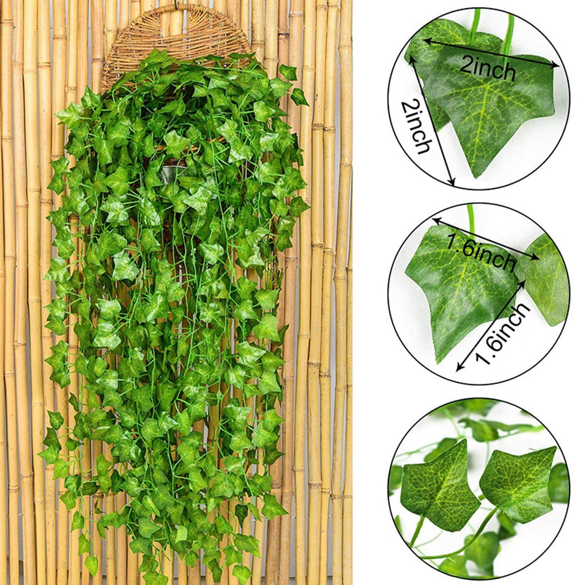 Artificial Ivy Vines - 7.2ft Hanging Aesthetic Vines | Decorative Ivy Garland | Uv Resistant Fake Ivy Vines | Elegant Hanging Greenery for Bedroom Decor, Aesthetic Home Decoration, Indoor Outdoor