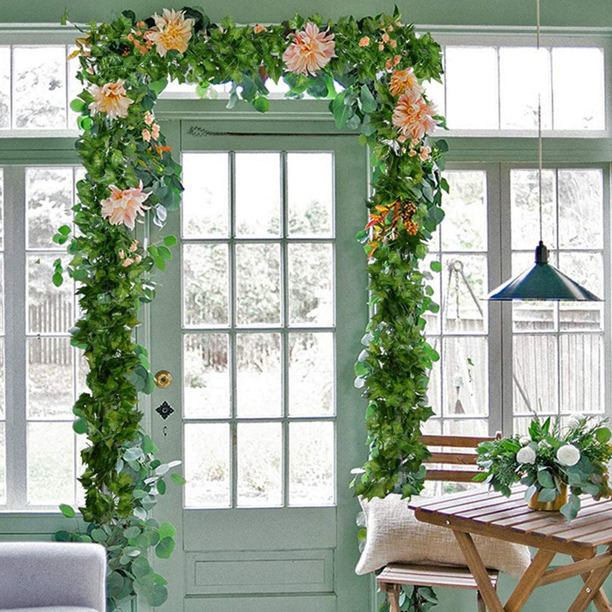 Artificial Ivy Vines - 7.2ft Hanging Aesthetic Vines | Decorative Ivy Garland | Uv Resistant Fake Ivy Vines | Elegant Hanging Greenery for Bedroom Decor, Aesthetic Home Decoration, Indoor Outdoor