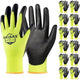 OKIAAS Work Gloves for Men，Ultra Thin and Lightweight Working Gloves with Grip, 12 Pairs Bulk Pack Construction Gloves with Polyurethane Coating, Safety Gloves for Light Duty Work (Green, Large)