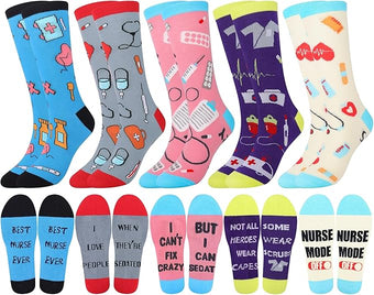 Jeasona Womens Funny Socks Plant Cat Nurse Gifts for Women Mom