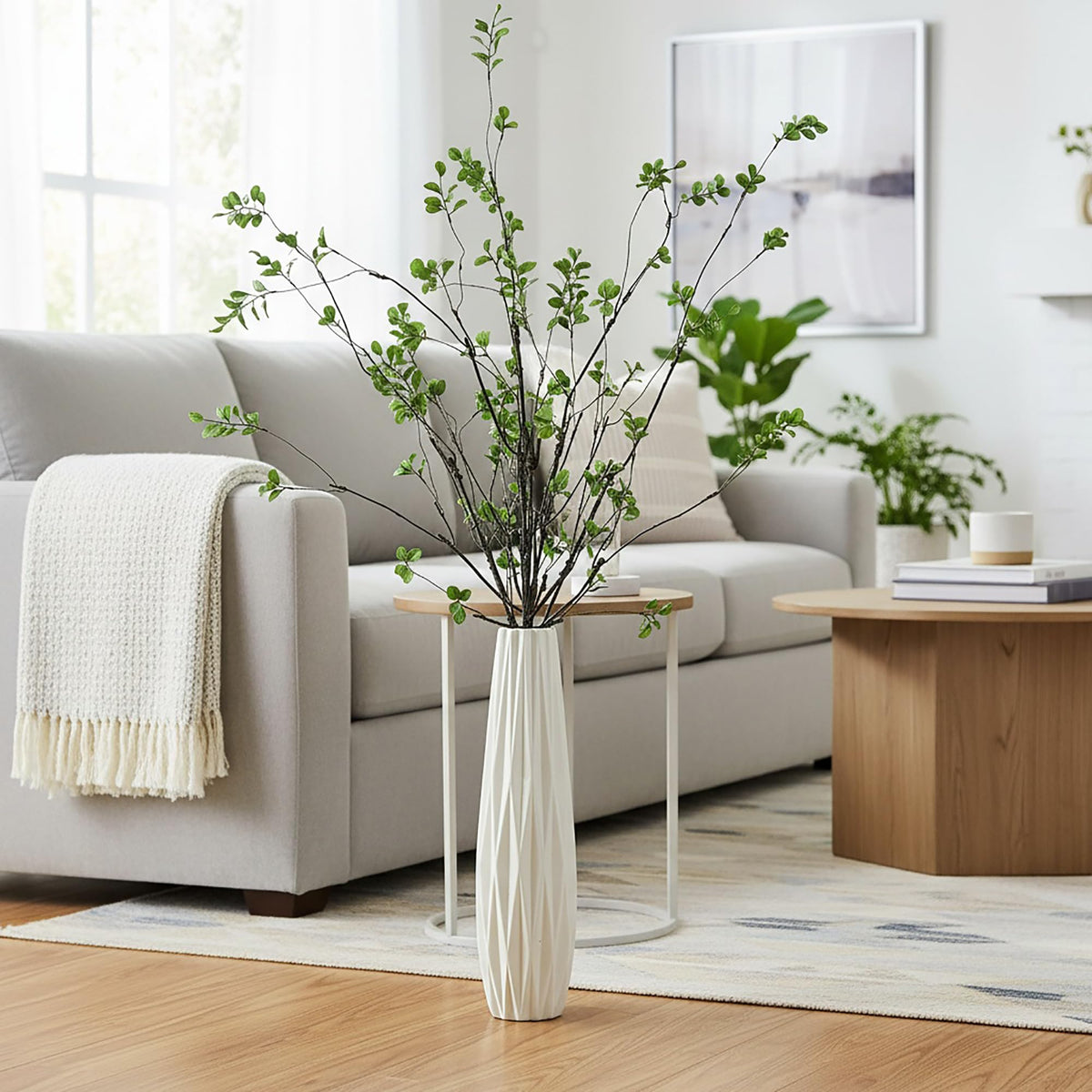 MISSWARM Faux Eucalyptus Stems for Vase, Artificial Greenery Branches 5pcs