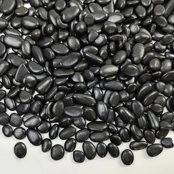 FANTIAN 5 lbs Pebbles for Indoor Plants. 3/8 inch Small Black Stones, Decorative Black River Rocks for Plant Outdoor, Vase, Landscaping and Garden