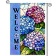 Hydrangea Spring Summer Garden Flag for Outside Stained Glass Flower Yard Decor 12x18 Double Sided Blue Floral Welcome Outdoor Banner