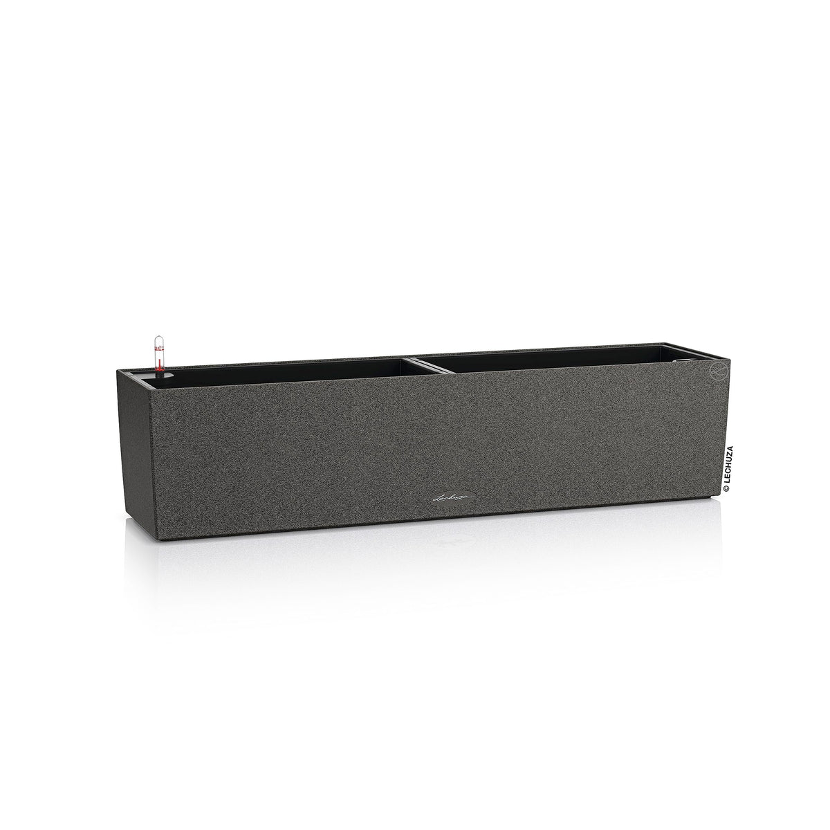 BALCONERA Stone 80 Graphite Black, Self-Watering Window Box (Railing Planter), H7.5 L31.1 W7.5 in