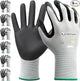 6-Paris Large Work Gloves for Men and Women, Nitrile Coated Safety Protective Gloves with Grip, Ideal for Gardening, Warehouse, Mechanic, Light Duty Construction Work