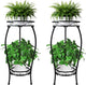 CASIMR 2Pack Plant Stand Indoor Outdoor, 2 Tier 26.6" Tall Metal Potted Holder Rack Multiple Flower Pot Stand Heavy Duty Plant Shelf Rustproof Iron Plant Round Supports Rack