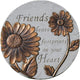 Friends Leave Footprints Bronze Tone 9 x 9 Resin Stone Outdoor Decorative Stone