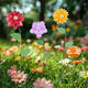 3 Pack Floral Garden Stake Decor, Glow in Dark Shaking Head Outdoor Plant Pick Water Proof Metal Flower Stick for Lawn Yard Patio Pathway Ornament