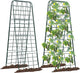 Heavy Duty 50"x17" Adjustable A-Frame Trellis for Climbing Plants – Rust-Proof Metal Garden Trellis with Dense Grid Design, Perfect for Raised Beds, Tomatoes, Cucumbers & Outdoor Vines (Green, 2 Pcs)