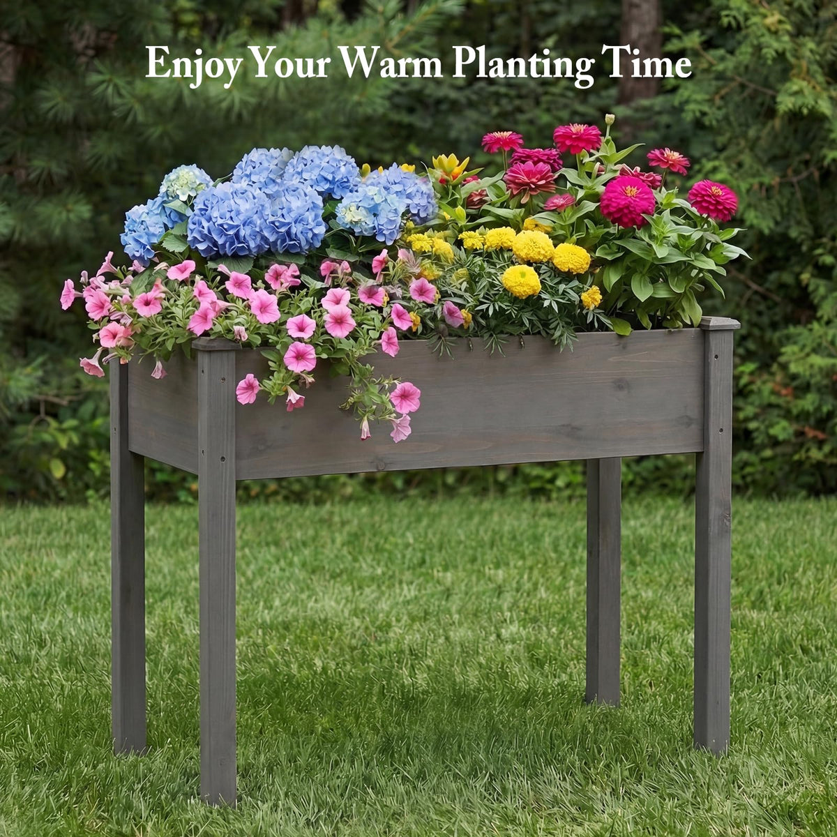 DUMOS 48x24x30 Inch Raised Garden Bed, Elevated Wood Planter Box with Legs